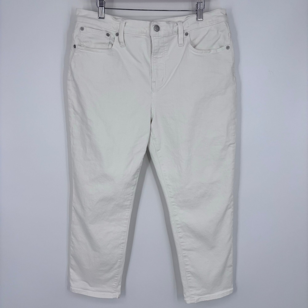 Madewell The Perfect Vintage Jean Womens 32P White High Rise Tapered Denim